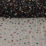 Tulle de luxe noir avec strass multicolores - Ribes y Casals