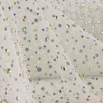 Tulle blanc avec strass irisés - Ribes y Casals
