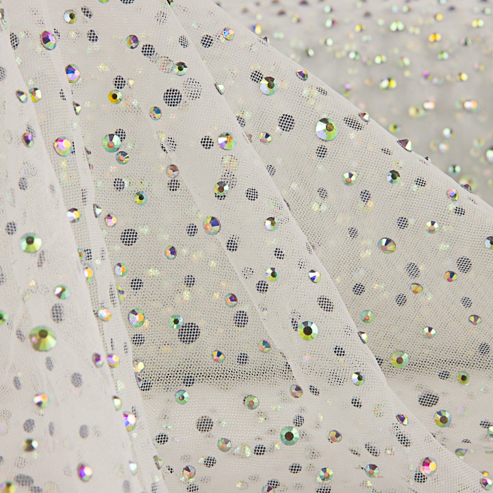Tulle blanc avec strass irisés - Ribes y Casals