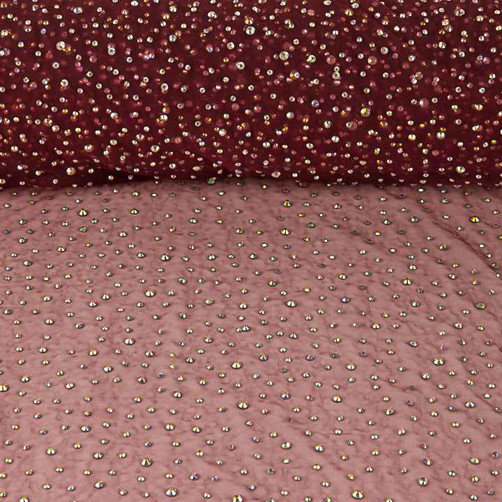 Tulle bordeaux avec strass irisés - Ribes y Casals