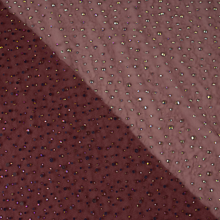 Tulle bordeaux avec strass irisés - Ribes y Casals