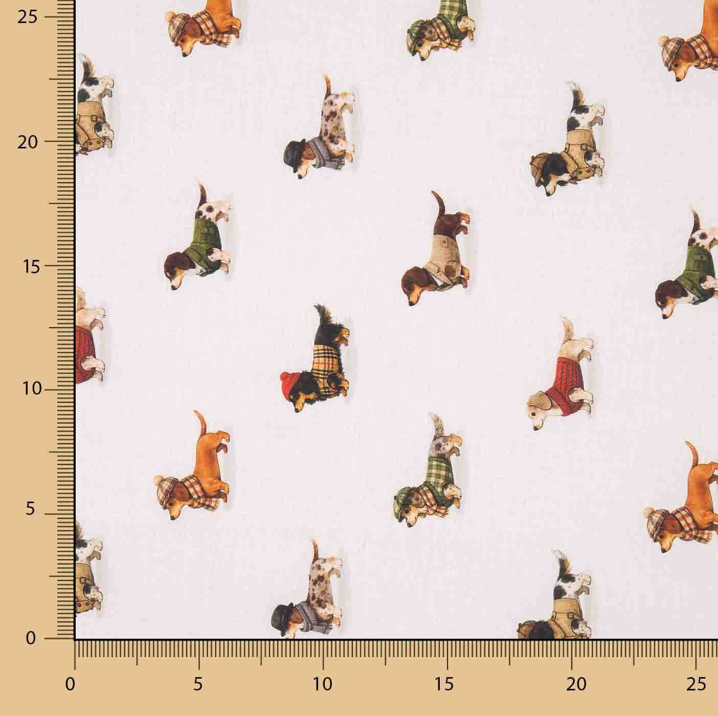 Drap en tissu de coton imprimé de petits chiens - Ribes y Casals