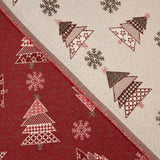Toile de coton jacquard de Noël « Sapins rouges » avec Lurex - Ribes y Casals
