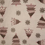 Toile de coton jacquard de Noël « Sapins rouges » avec Lurex - Ribes y Casals