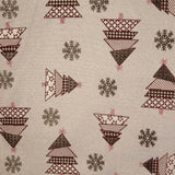Toile de coton jacquard de Noël « Sapins rouges » avec Lurex - Ribes y Casals