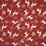 Toile de coton jacquard « Noël nordique » rouge avec Lurex - Ribes y Casals