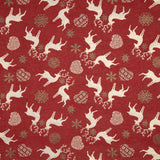Toile de coton jacquard « Noël nordique » rouge avec Lurex - Ribes y Casals