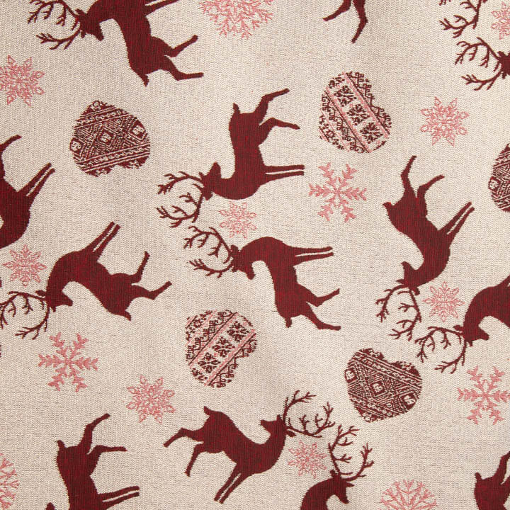 Toile de coton jacquard « Noël nordique » rouge avec Lurex - Ribes y Casals