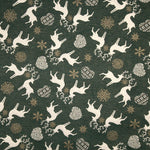 Toile de coton jacquard « Noël nordique » verte avec Lurex - Ribes y Casals