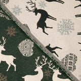 Toile de coton jacquard « Noël nordique » verte avec Lurex - Ribes y Casals
