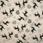 Toile de coton jacquard « Noël nordique » verte avec Lurex - Ribes y Casals