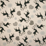 Toile de coton jacquard « Noël nordique » verte avec Lurex - Ribes y Casals
