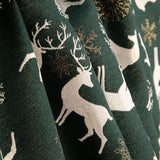 Toile de coton jacquard « Noël nordique » verte avec Lurex - Ribes y Casals