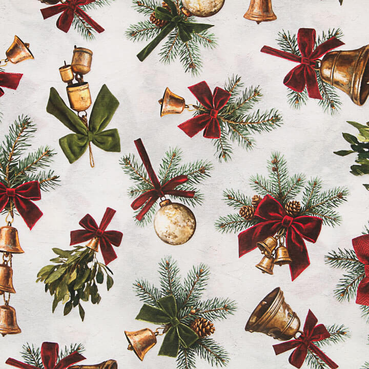 Toile de coton imprimée « Clochettes de Noël » - Ribes y Casals