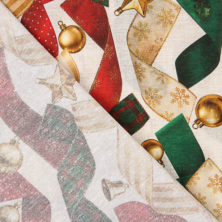 Toile de coton imprimée « Rubans de Noël » - Ribes y Casals