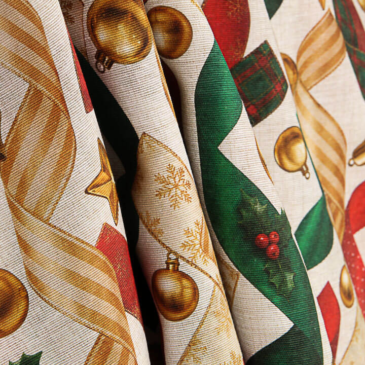 Toile de coton imprimée « Rubans de Noël » - Ribes y Casals