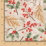 Toile de coton imprimée « Houx de Noël » - Ribes y Casals
