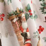 Toile de coton imprimée Père Noël et cheminée - Ribes y Casals