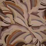 Tissu de viscose imprimé recto-verso, motifs abstraits en formes de vagues « Terre » - Ribes y Casals