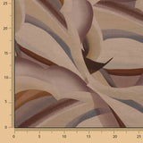 Tissu de viscose imprimé recto-verso, motifs abstraits en formes de vagues « Terre » - Ribes y Casals