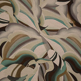 Tissu de viscose imprimé recto-verso, motifs abstraits en vagues, vert d'eau - Ribes y Casals