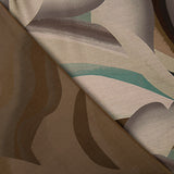 Tissu de viscose imprimé recto-verso, motifs abstraits en vagues, vert d'eau - Ribes y Casals