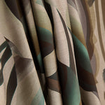 Tissu de viscose imprimé recto-verso, motifs abstraits en vagues, vert d'eau - Ribes y Casals
