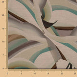 Tissu de viscose imprimé recto-verso, motifs abstraits en vagues, vert d'eau - Ribes y Casals