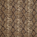 Tissu de viscose imprimé recto-verso, imprimé animal animalier serpent marron - Ribes y Casals