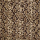 Tissu de viscose imprimé recto-verso, imprimé animal animalier serpent marron - Ribes y Casals