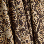 Tissu de viscose imprimé recto-verso, imprimé animal animalier serpent marron - Ribes y Casals