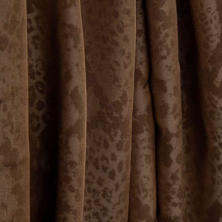 Tissu de viscose imprimé recto-verso, imprimé animal animalier serpent marron - Ribes y Casals