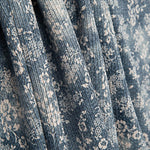 Velours côtelé imprimé fleurs vintage bleu - Ribes y Casals