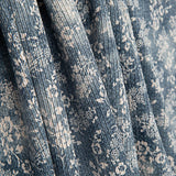 Velours côtelé imprimé fleurs vintage bleu - Ribes y Casals