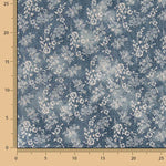 Velours côtelé imprimé fleurs vintage bleu - Ribes y Casals