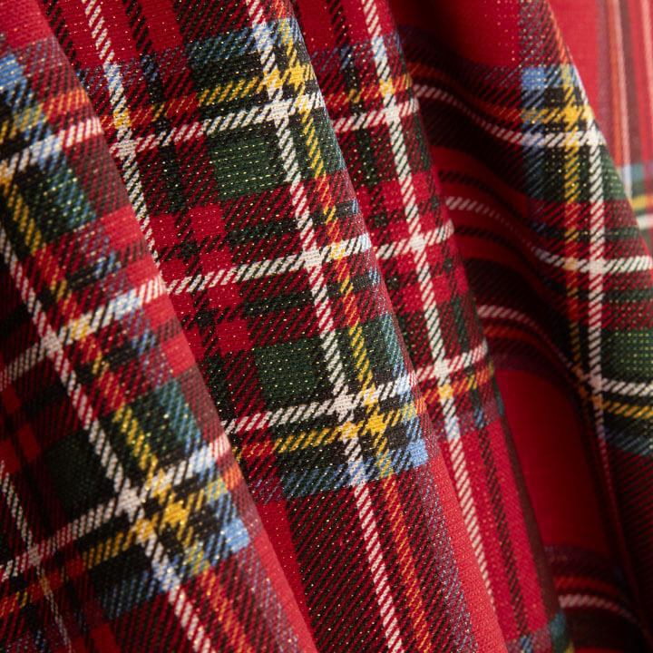 Toile lurex de Noël à carreaux rouges - Ribes y Casals