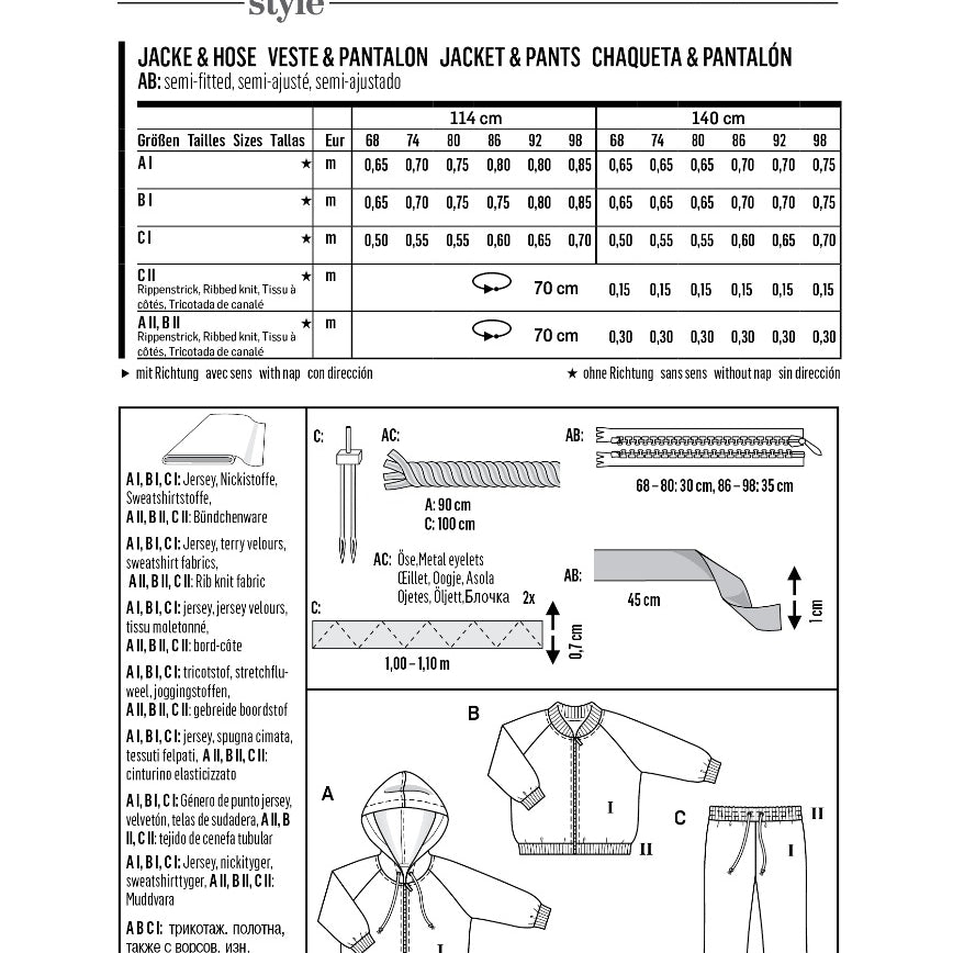 Patron de Couture Burda 6349 Veste et pantalon - Ribes y Casals