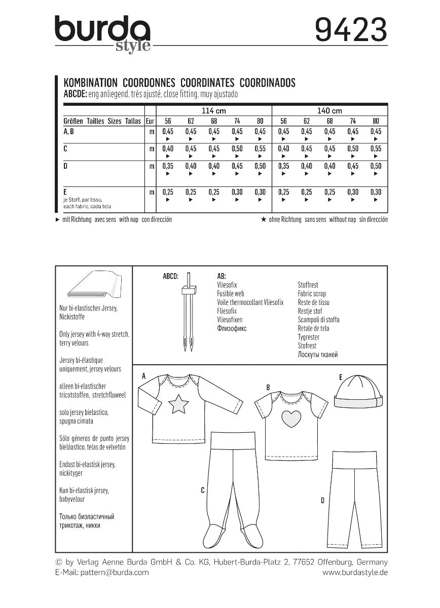 Patron de Couture Burda 9423 Combinaison - Ribes y Casals