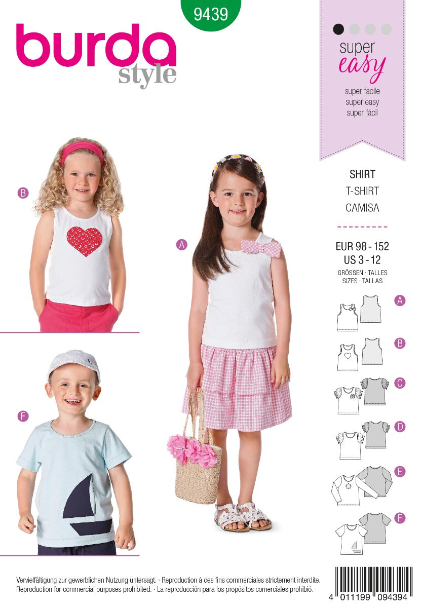 Patron de Couture Burda 9439 Chemise - Ribes y Casals