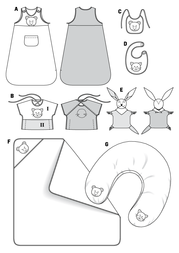 Patron de Couture Burda 9635 Accessoires pour bébé - Ribes y Casals