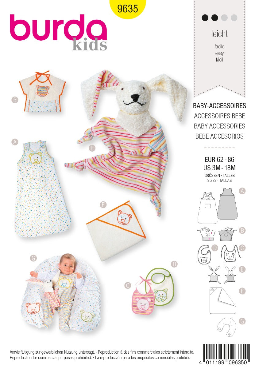 Patron de Couture Burda 9635 Accessoires pour bébé - Ribes y Casals