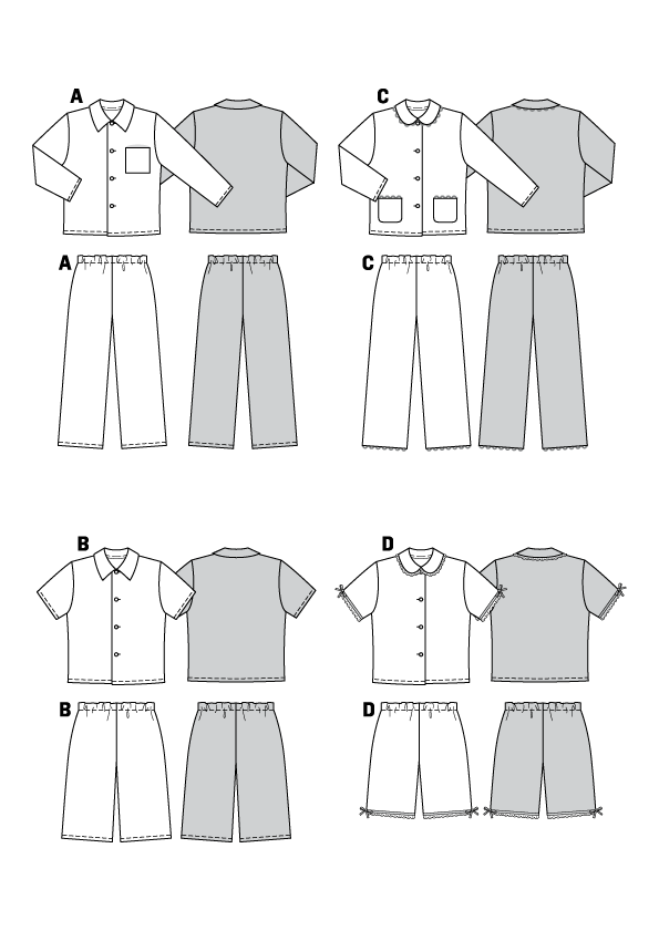 Patron de Couture Burda 9747 Pyjamas - Ribes y Casals