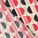 Viscose satinée avec motifs imprimés géométriques avec lurex rose et noir - Ribes y Casals