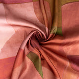 Satin polyester imprimé motif géométrique terracotta - Ribes y Casals