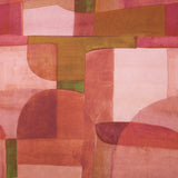 Satin polyester imprimé motif géométrique terracotta - Ribes y Casals