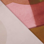 Satin polyester imprimé motif géométrique terracotta - Ribes y Casals