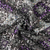 Dentelle fantaisie losanges argent et mauve - Ribes y Casals