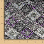 Dentelle fantaisie losanges argent et mauve - Ribes y Casals