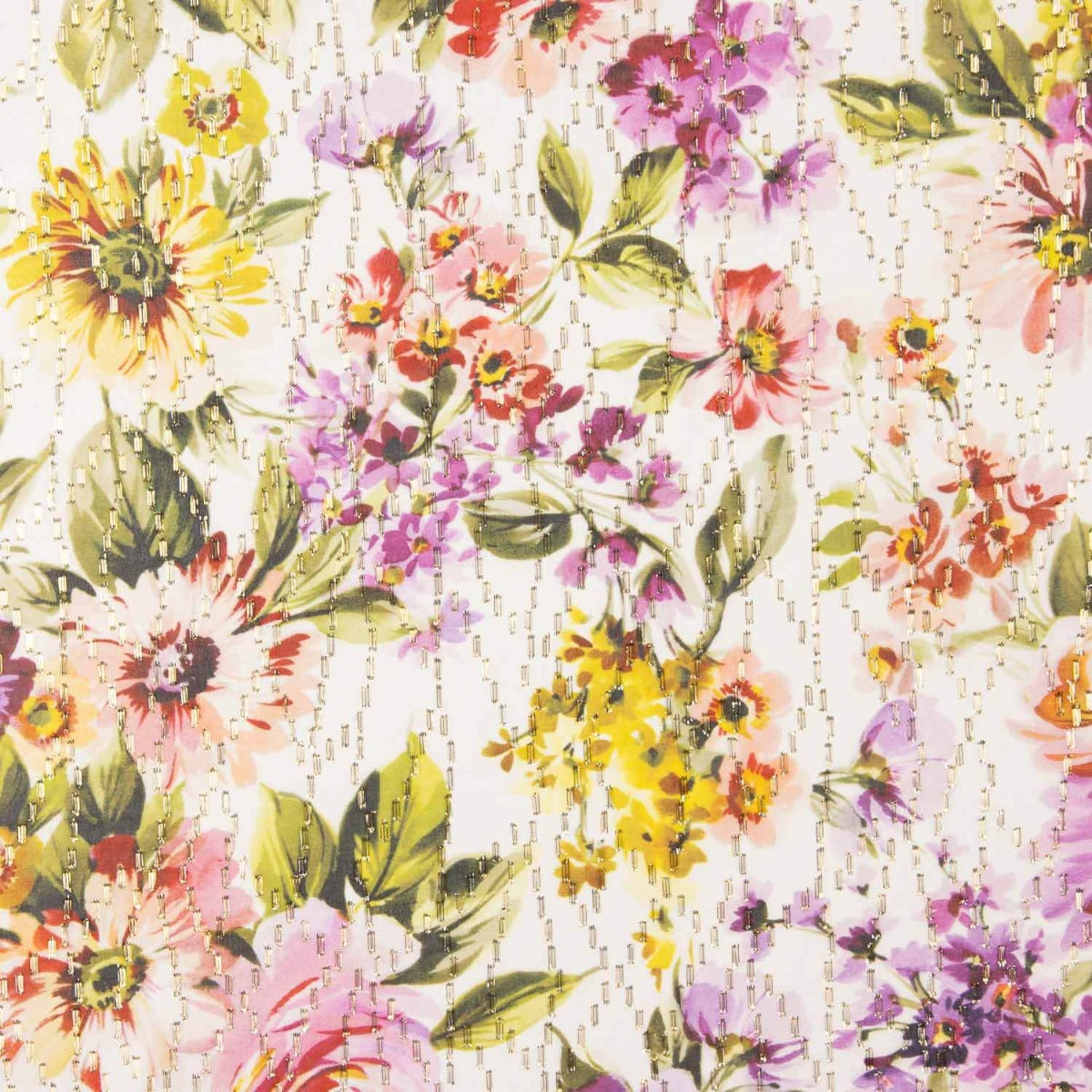 Gasa Georgette Lúrex Floral Brillante - Ribes y Casals