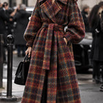 Tweed de laine Glencoe double face rouge et turquoise - Ribes y Casals